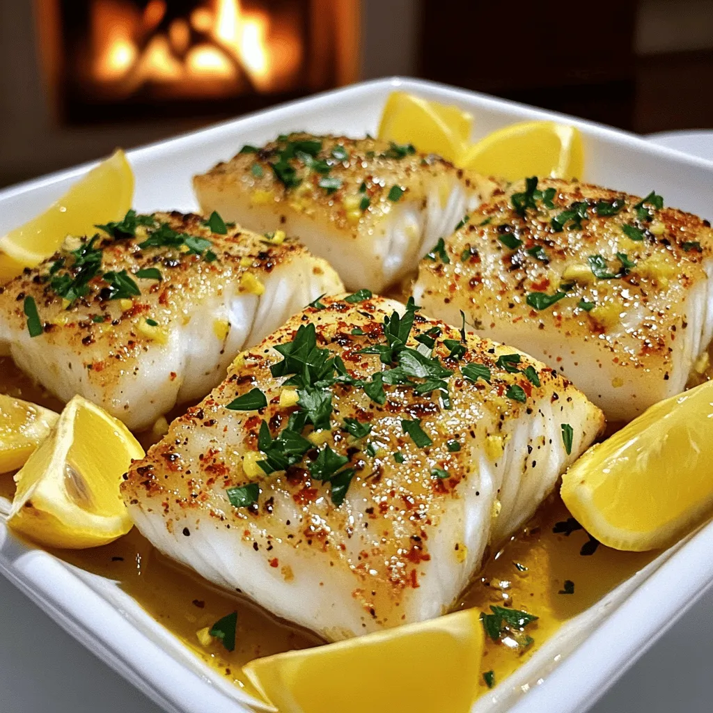 To make baked cod lemon garlic, you need a few simple ingredients. The main star is, of course, fresh cod fillets. You’ll want about four pieces, each around six ounces. Fresh fish always tastes best.