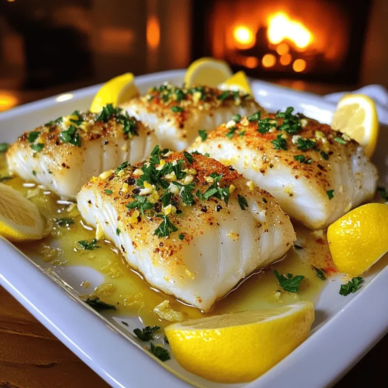 To make baked cod lemon garlic, you need a few simple ingredients. The main star is, of course, fresh cod fillets. You’ll want about four pieces, each around six ounces. Fresh fish always tastes best.