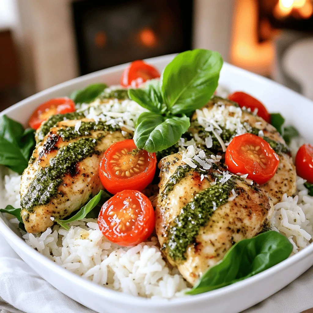 This dish is perfect for busy families. It takes just 30 minutes to make. You can serve a tasty meal that everyone loves. The flavors of pesto, chicken, and rice blend well. This recipe is also easy to customize.