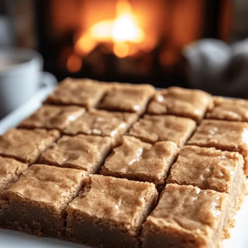 The snickerdoodle blondies recipe is simple and fun. You need just a few key ingredients to make these chewy blondies. First, you need unsalted butter. It adds richness and flavor. Brown sugar is next. It gives the blondies a nice, sweet taste. You also need eggs, which help bind the mix together.
