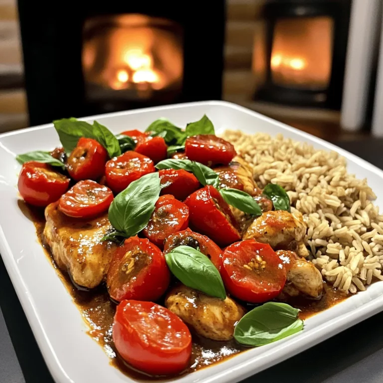 To make a tasty tomato basil chicken recipe, you need a few main ingredients. Here’s a list of what you will use: