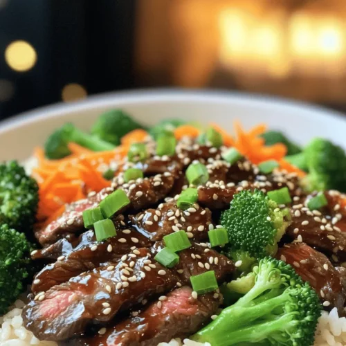 The Korean Beef Bowl is all about great flavor. You need a few key ingredients to create this dish. First, choose the right beef. Flank steak works best. It is tender and absorbs flavors well. Slice it thin against the grain for the best texture.
