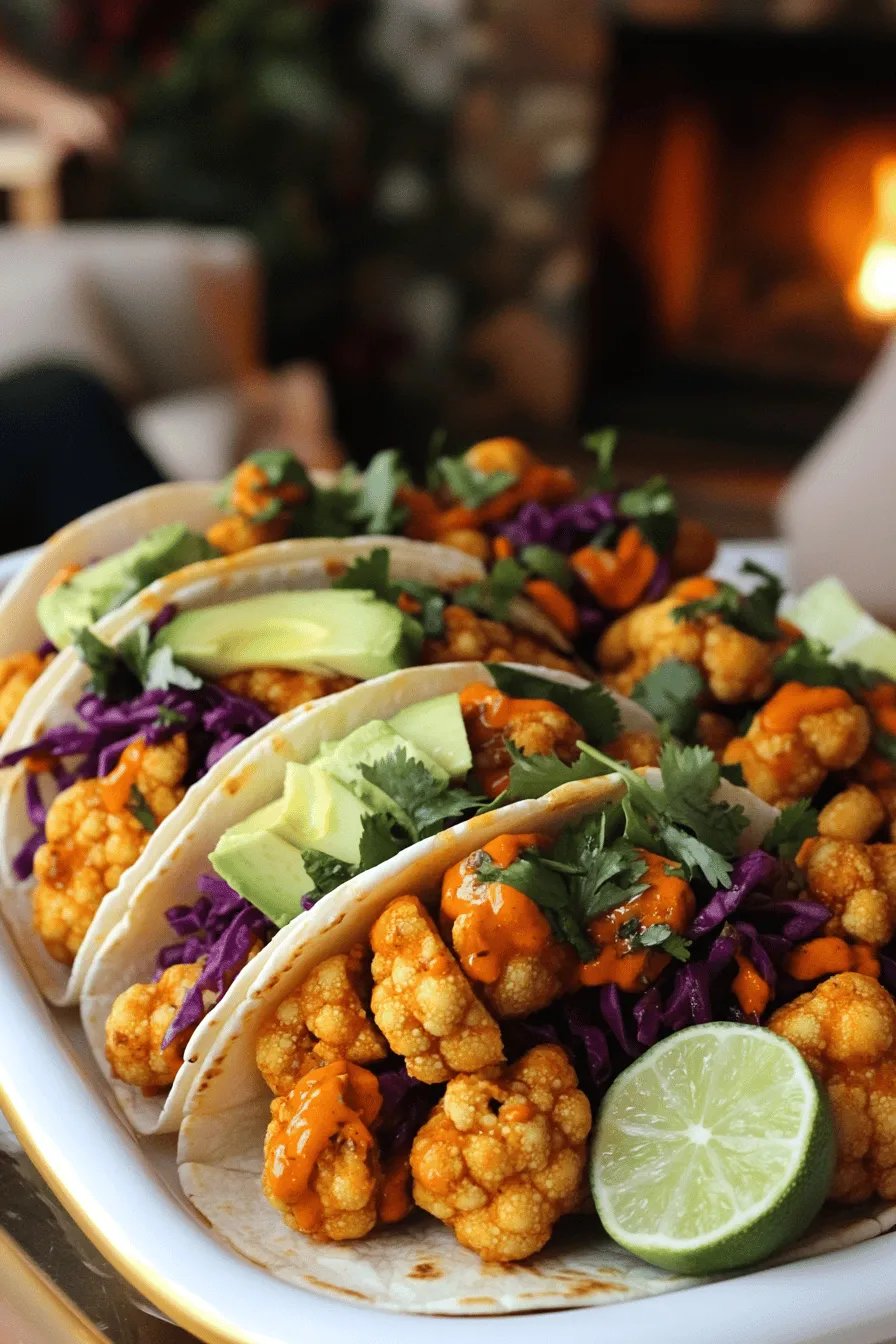 Buffalo cauliflower tacos are a tasty twist on classic tacos. They use cauliflower instead of meat. This veggie absorbs spices well, making each bite a burst of flavor. The crispy, spicy buffalo sauce adds a kick that many love.